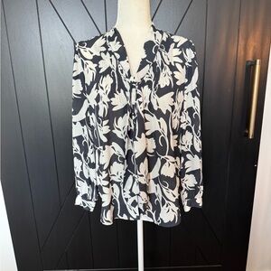 J.Crew Floral Blue and White Women's Top